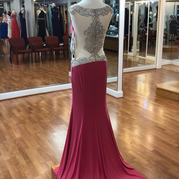 ✔️ Fuchsia prom dress with rhinestones - Picture 4 of 8